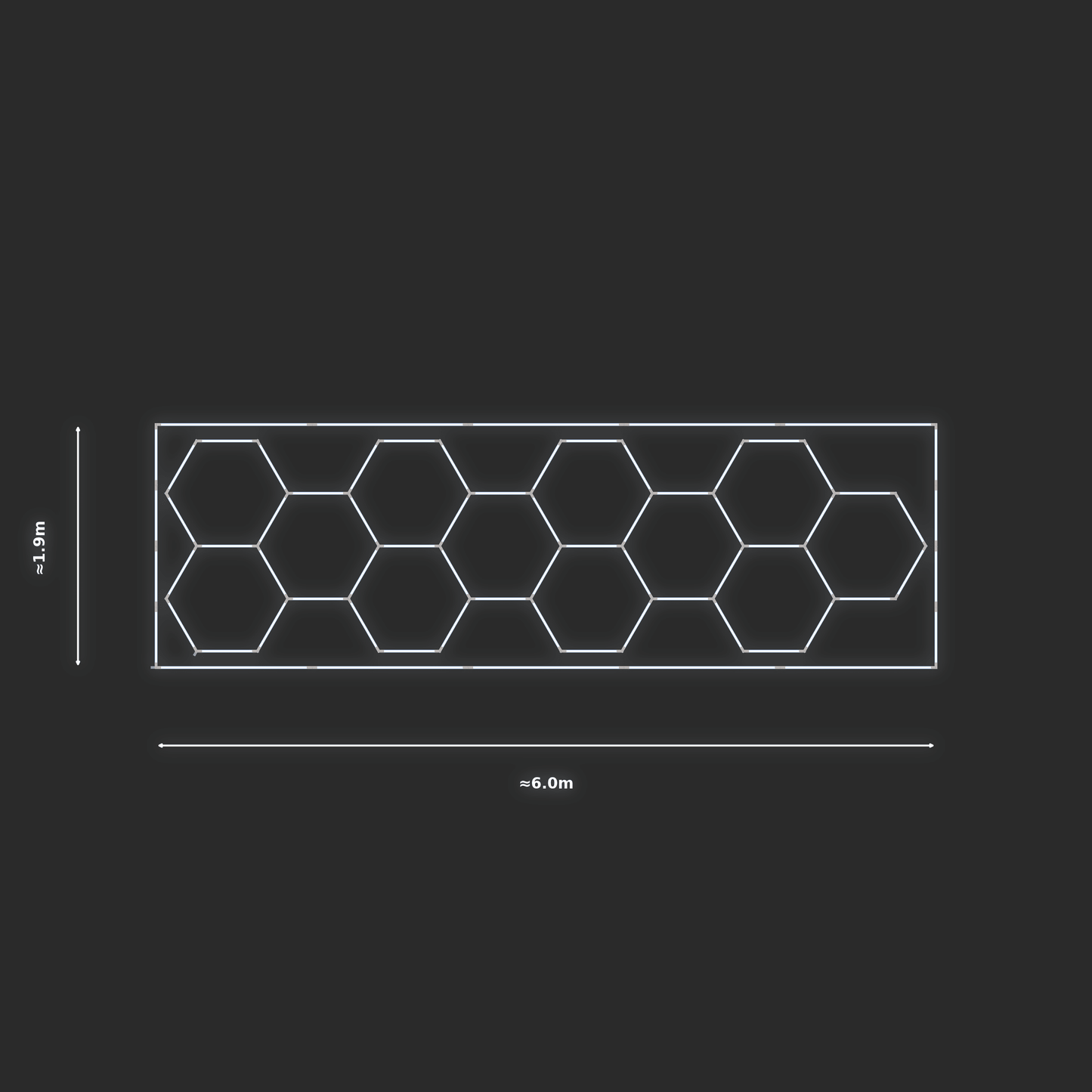 ULTRABEAM LED Light Kit Hex Classic 5.9x1.7m 324W — Cool White