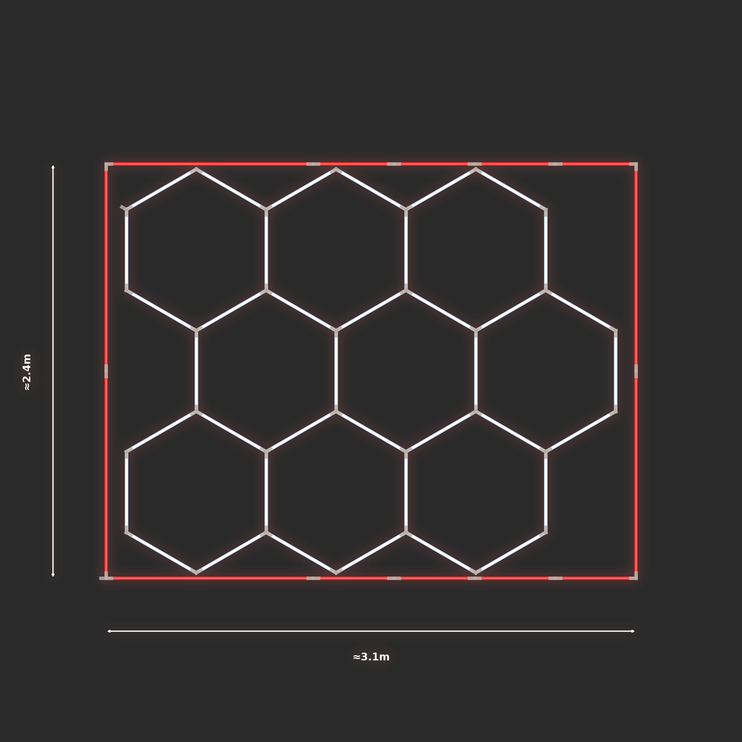 ULTRABEAM LED Light Kit Hex Classic 2.4x2.9m 228W — Red
