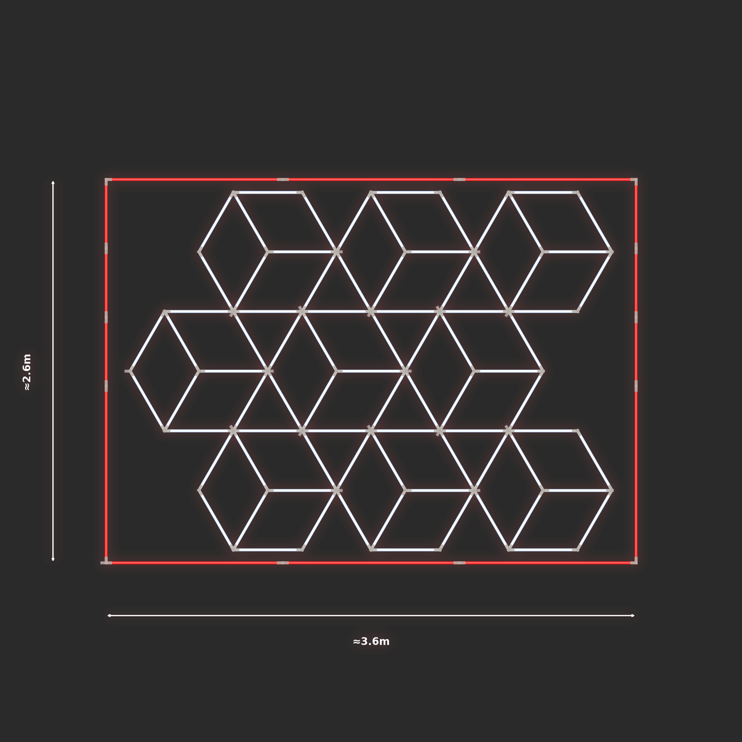 ULTRABEAM LED Light Kit Diamond Rhombus 2.5x3.3m 486W — Red