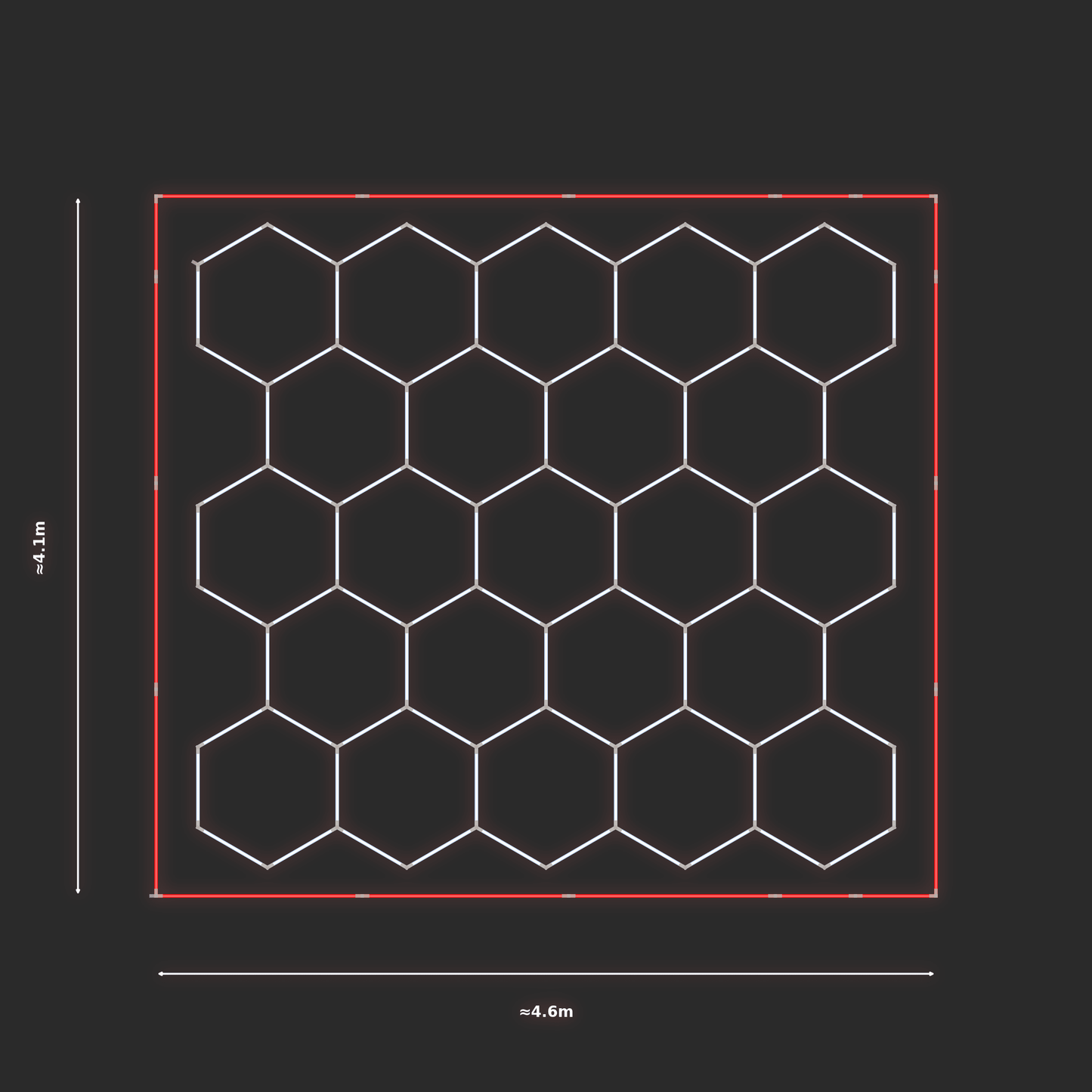 ULTRABEAM LED Light Kit Hex Classic 3.8x4.1m 528W — Red
