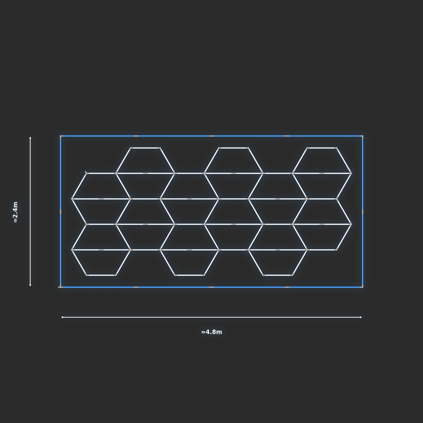 ULTRABEAM LED Light Kit Hex Vertical 2.1x4.5m 450W — Blue