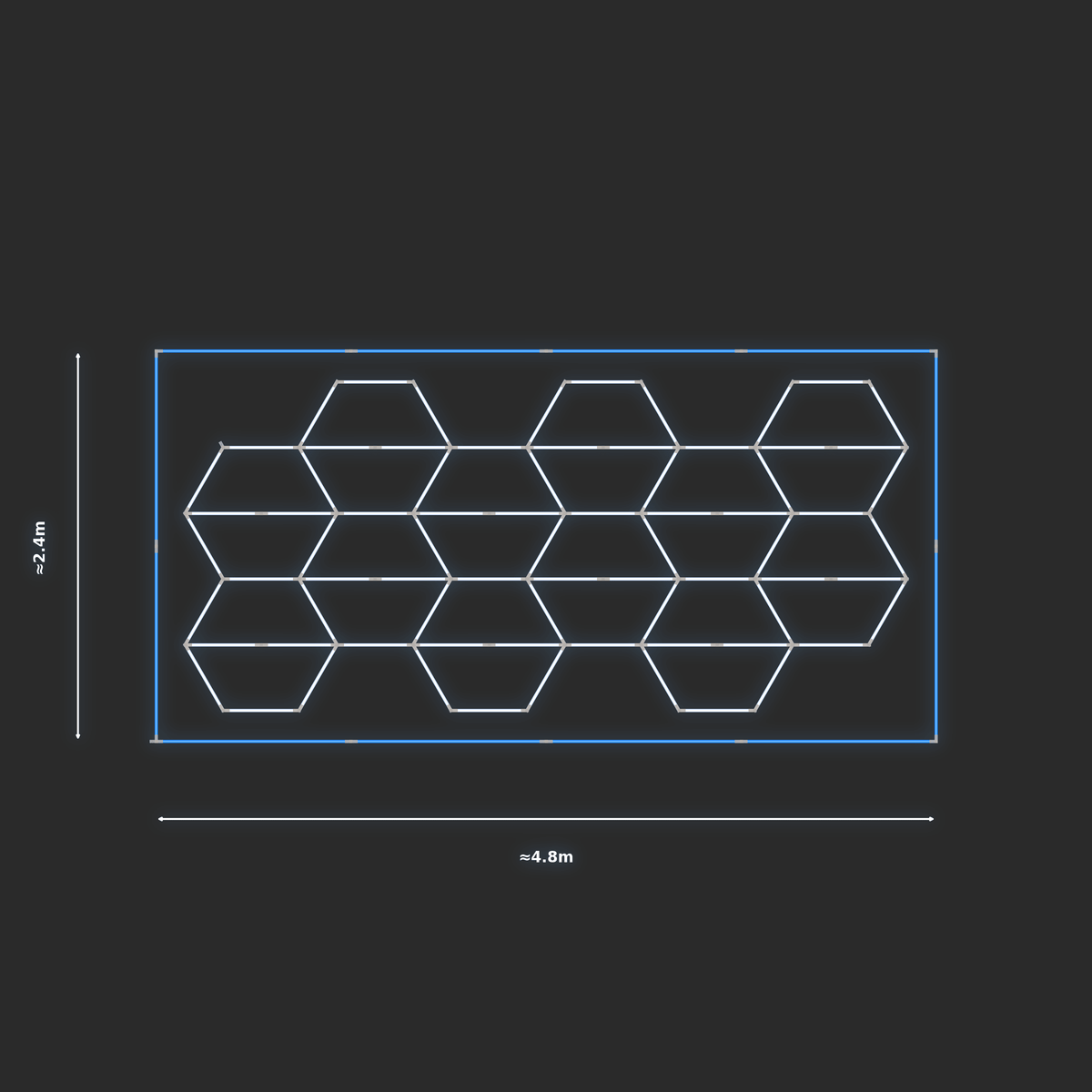 ULTRABEAM LED Light Kit Hex Vertical 2.1x4.5m 450W — Blue