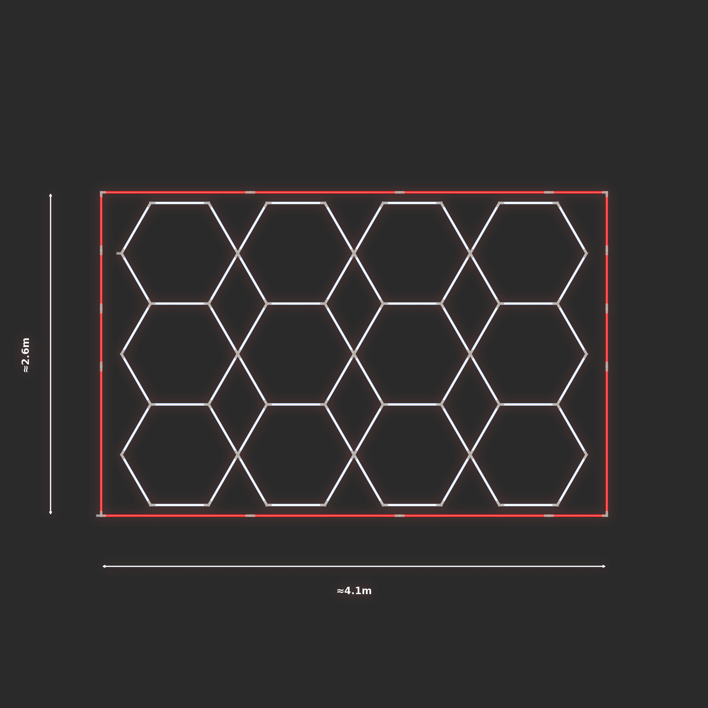 ULTRABEAM LED Light Kit Hex Parallel 2.5x3.8m 384W — Red