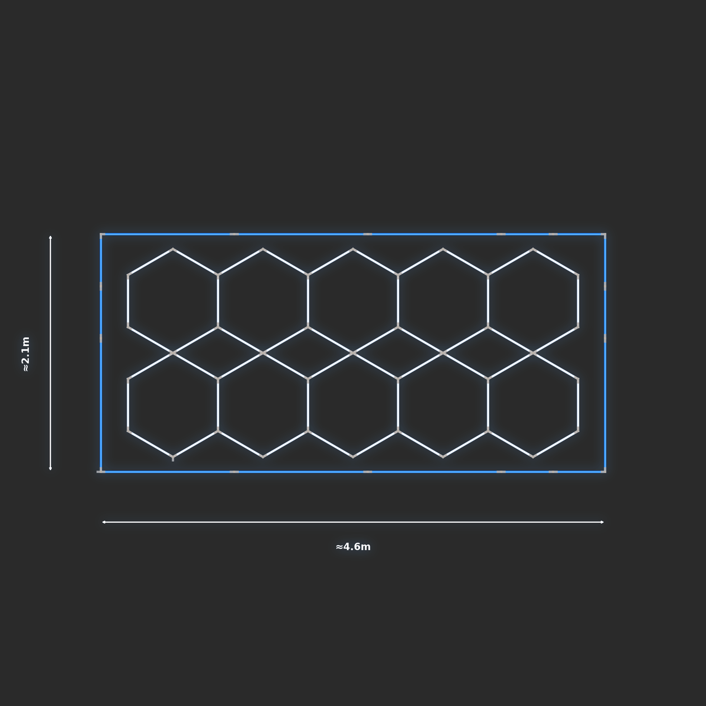 ULTRABEAM LED Light Kit Hex Parallel 4.1x1.9m 312W — Blue