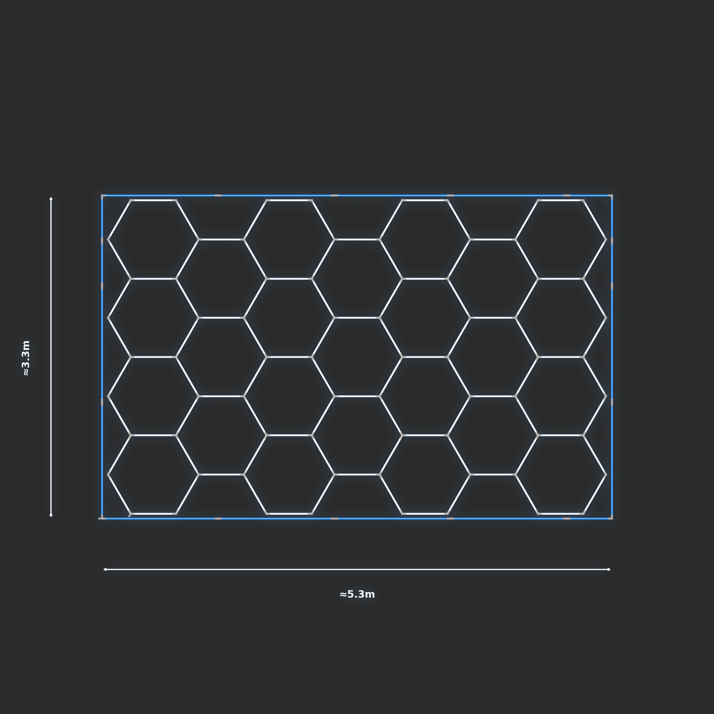 ULTRABEAM LED Light Kit Hex Classic 5.2x3.3m 576W — Blue