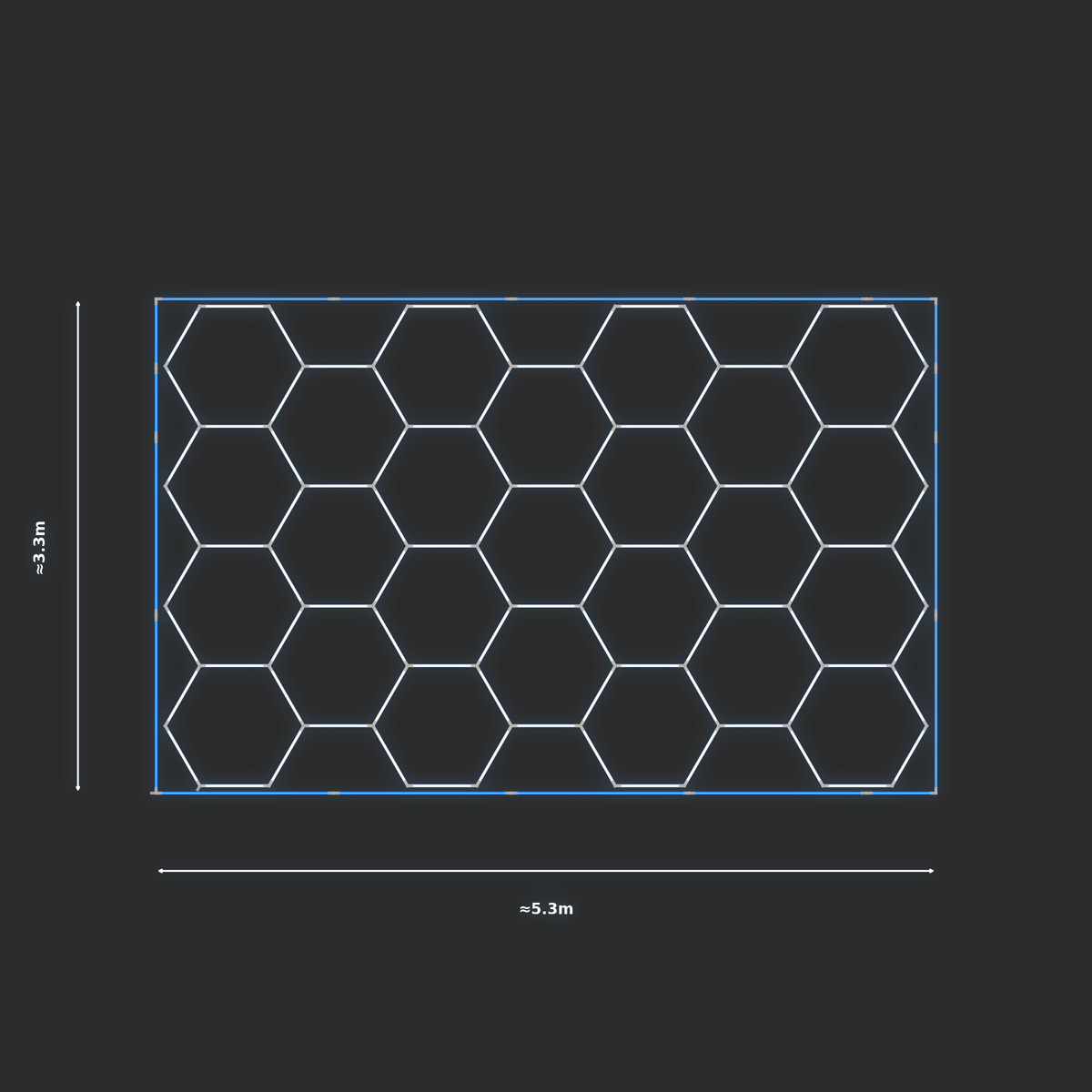 ULTRABEAM LED Light Kit Hex Classic 5.2x3.3m 576W — Blue