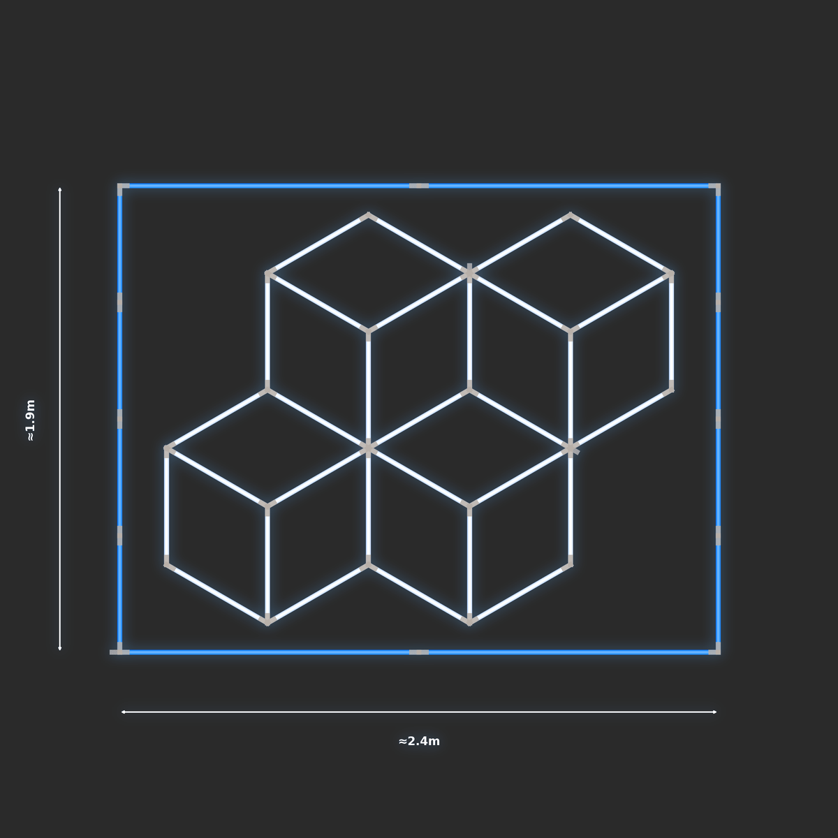 ULTRABEAM LED Light Kit Cube 2.1x1.7m 186W — Blue