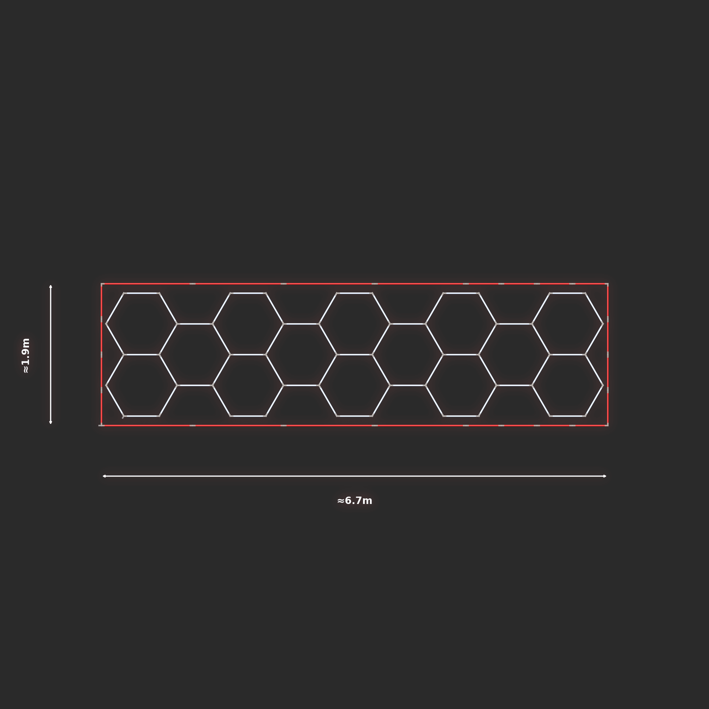 ULTRABEAM LED Light Kit Hex Classic 6.6x1.7m 378W — Red