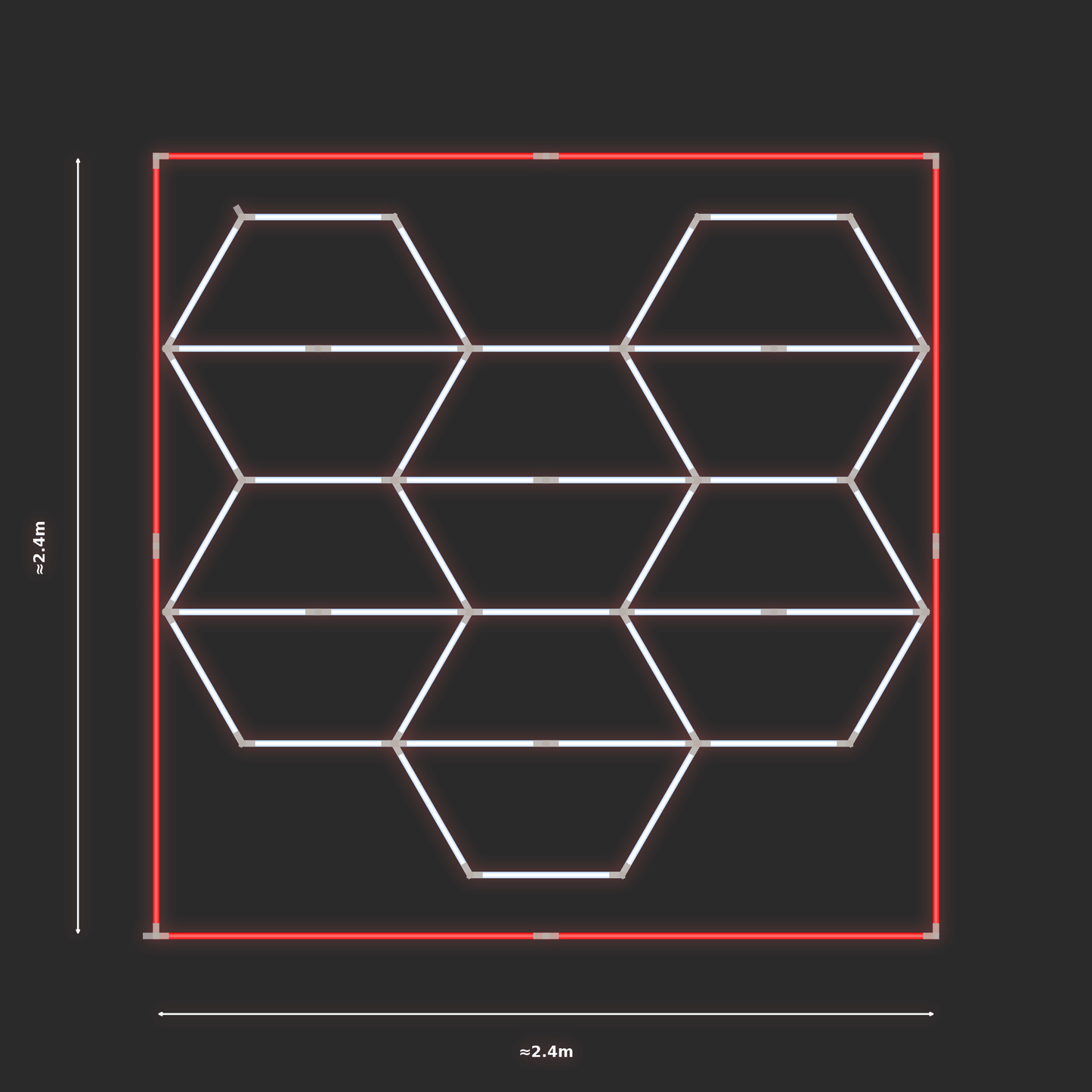 ULTRABEAM LED Light Kit Hex Vertical 2.1x2.4m 234W — Red
