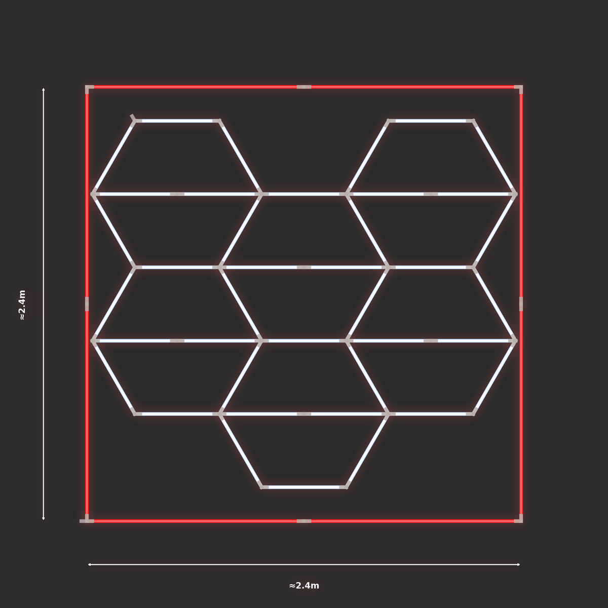 ULTRABEAM LED Light Kit Hex Vertical 2.1x2.4m 234W — Red