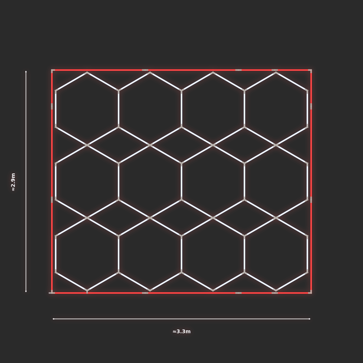 ULTRABEAM LED Light Kit Hex Parallel 3.3x2.8m 378W — Red
