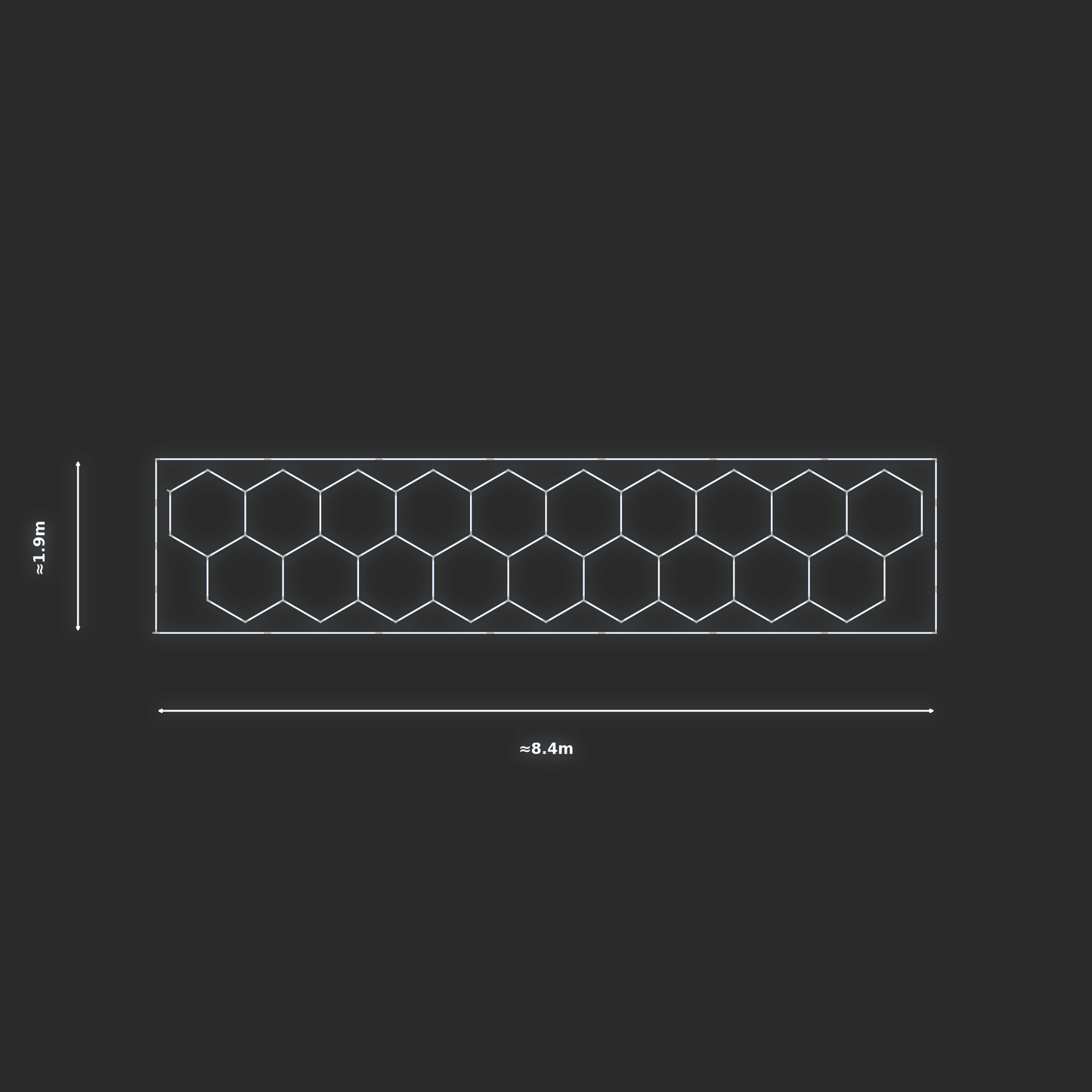 ULTRABEAM LED Light Kit Hex Classic 1.7x8.1m 474W — Cool White