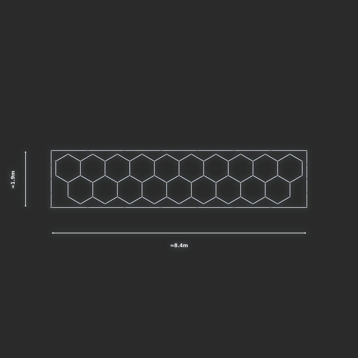ULTRABEAM LED Light Kit Hex Classic 1.7x8.1m 474W — Cool White