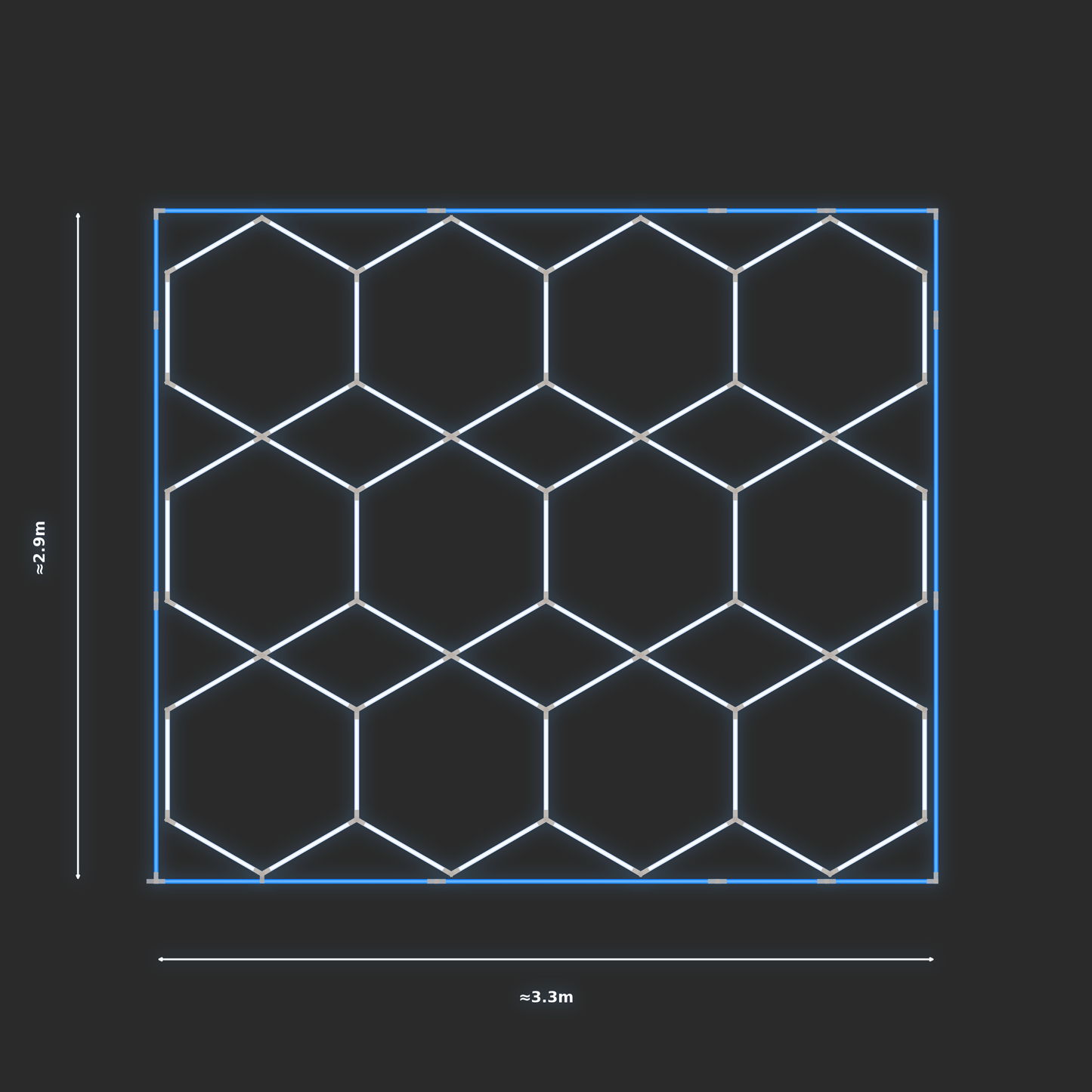 ULTRABEAM LED Light Kit Hex Parallel 3.3x2.8m 378W — Blue
