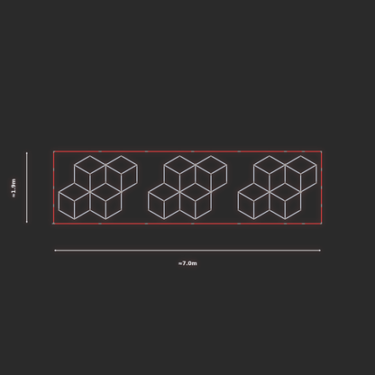 ULTRABEAM LED Light Kit Cube 2.1x1.7m 186W — Red, 3-pack