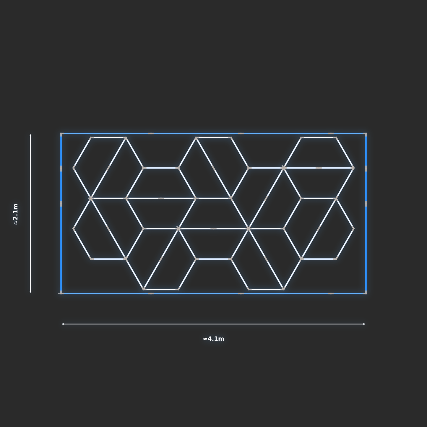 ULTRABEAM LED Light Kit Hex Rotating 2.1x3.8m 378W — Blue