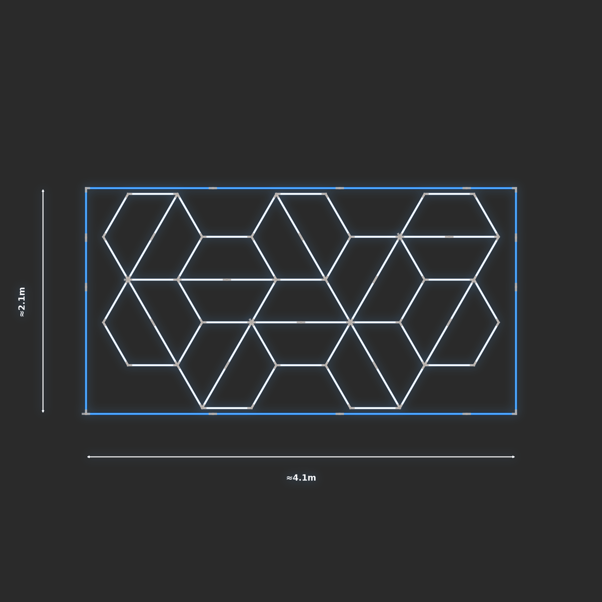ULTRABEAM LED Light Kit Hex Rotating 2.1x3.8m 378W — Blue