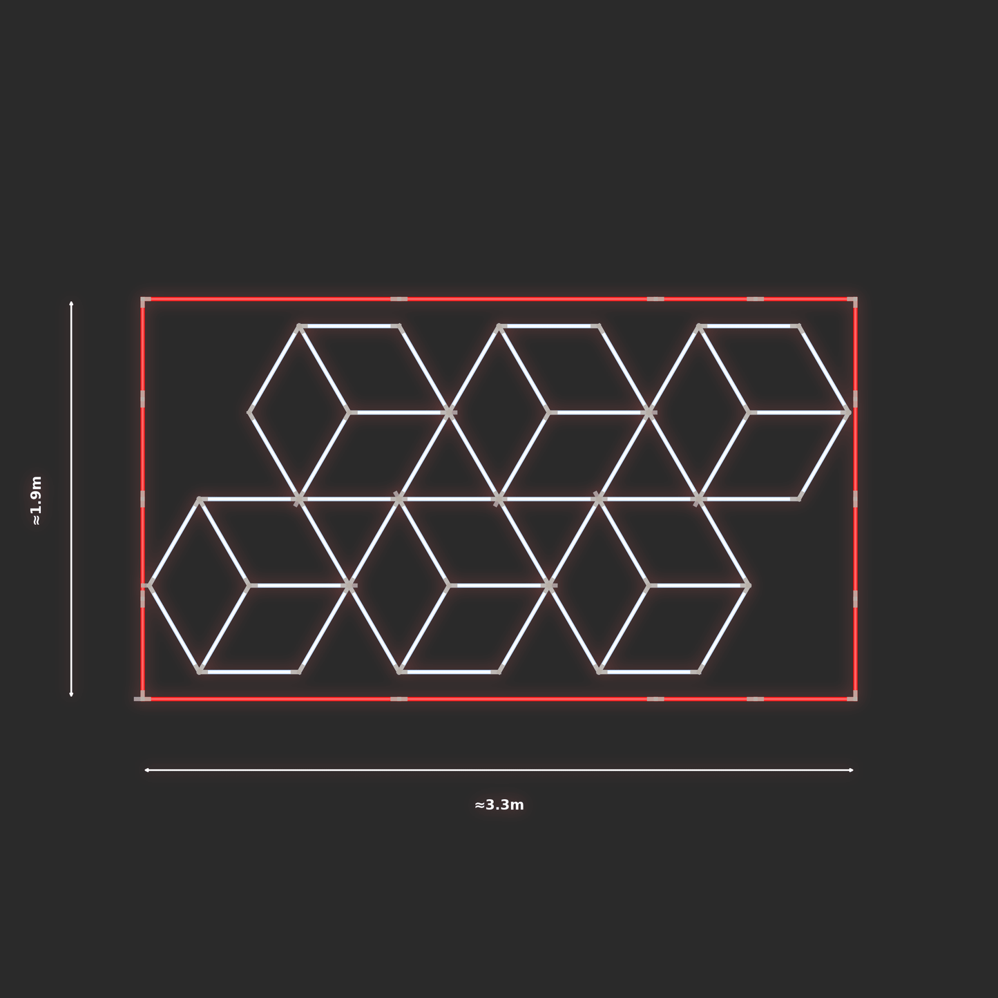 ULTRABEAM LED Light Kit Diamond Rhombus 1.7x3.3m 324W — Red