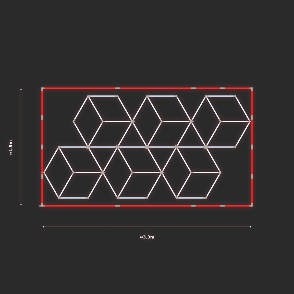 ULTRABEAM LED Light Kit Diamond Rhombus 1.7x3.3m 324W — Red
