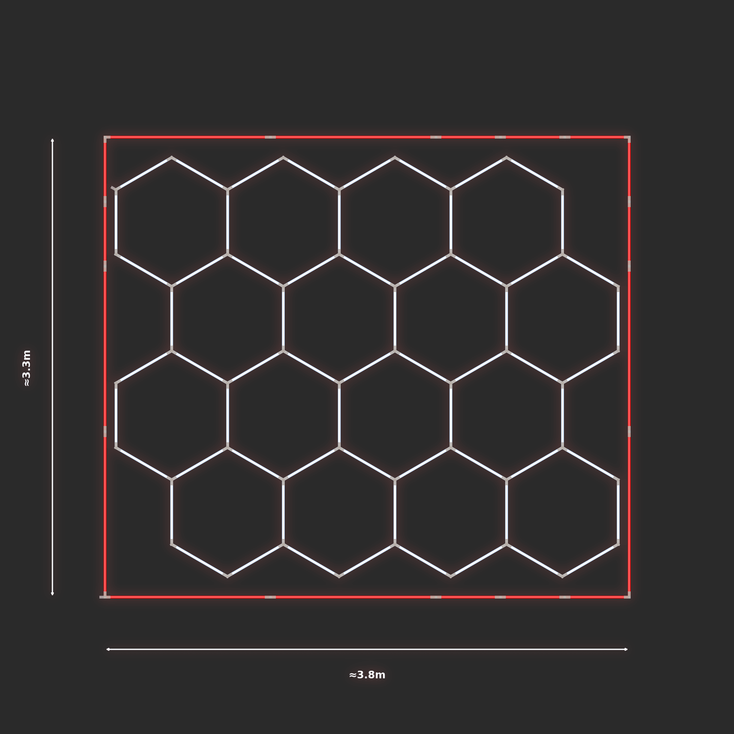 ULTRABEAM LED Light Kit Hex Classic 3.1x3.7m 378W — Red