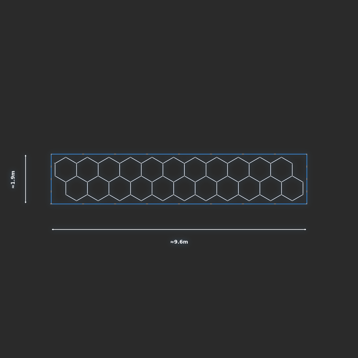 ULTRABEAM LED Light Kit Hex Classic 1.7x9.4m 546W — Blue