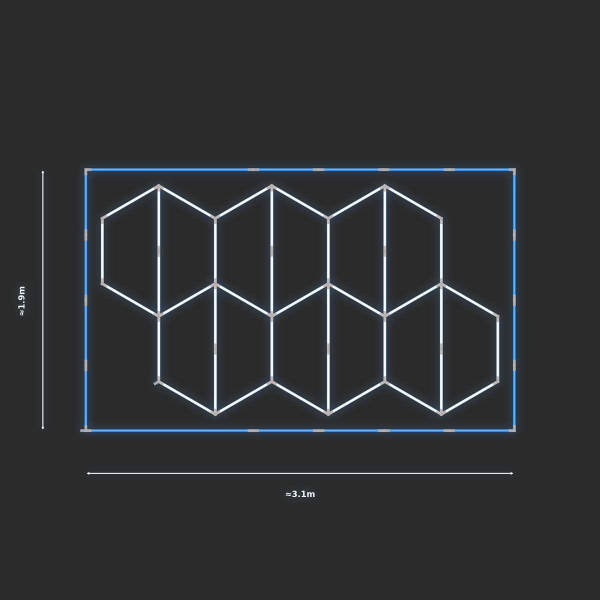 ULTRABEAM LED Light Kit Hex Vertical 2.9x1.7m 234W — Blue
