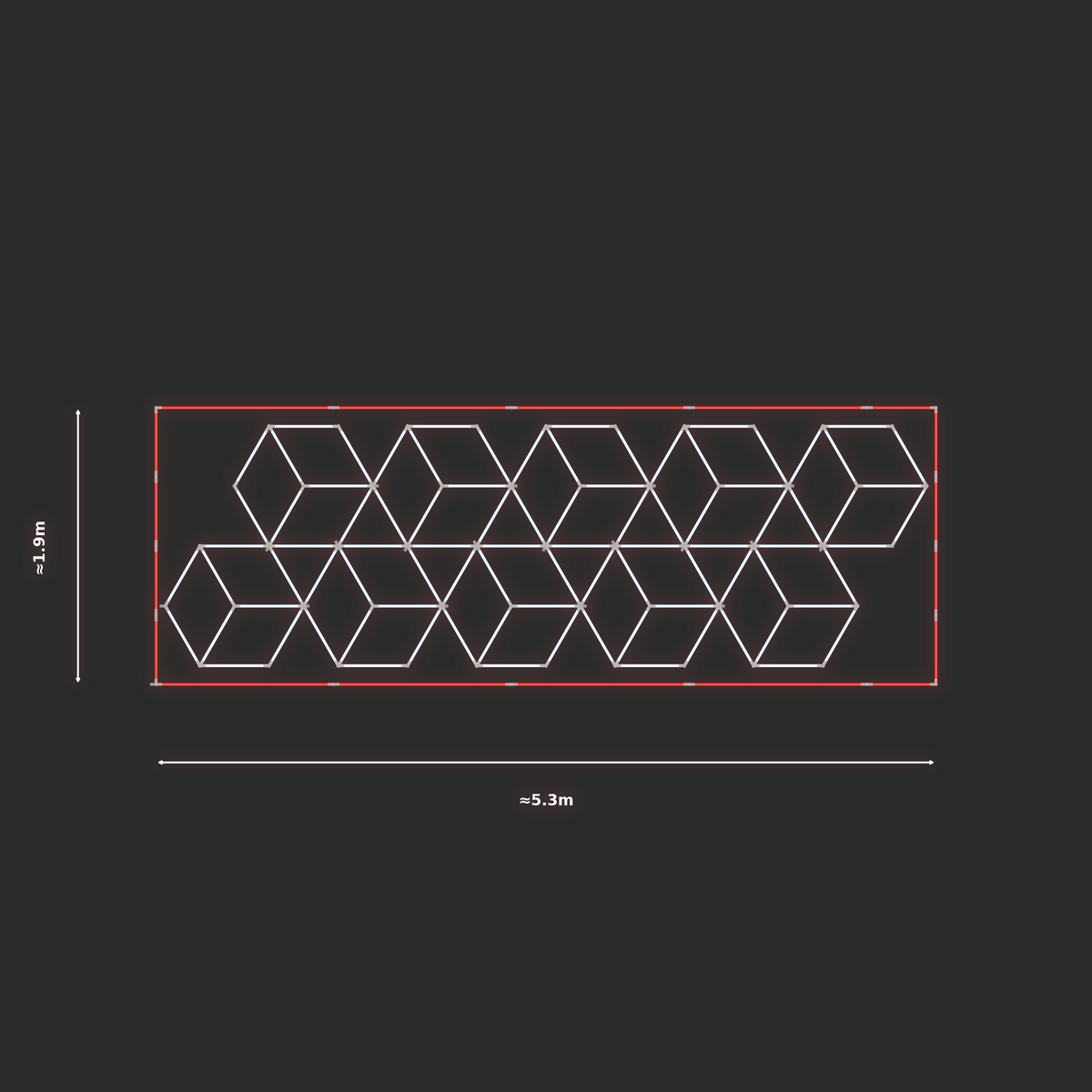 ULTRABEAM LED Light Kit Diamond Rhombus 1.7x5.2m 540W — Red