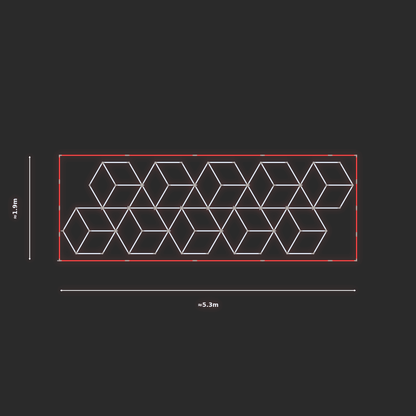 ULTRABEAM LED Light Kit Diamond Rhombus 1.7x5.2m 540W — Red