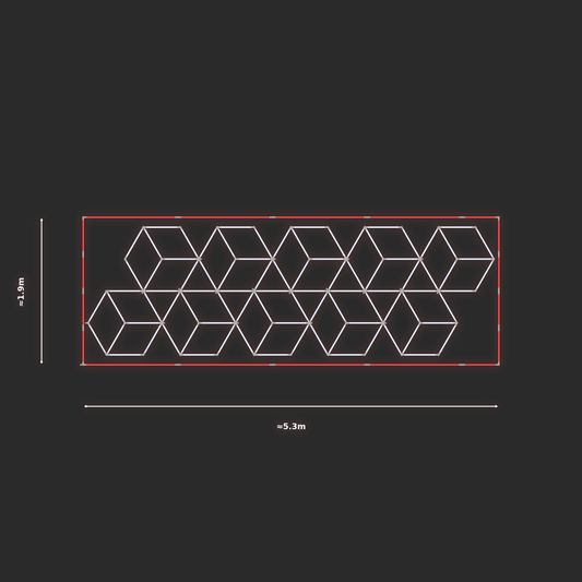 ULTRABEAM LED Light Kit Diamond Rhombus 1.7x5.2m 540W — Red