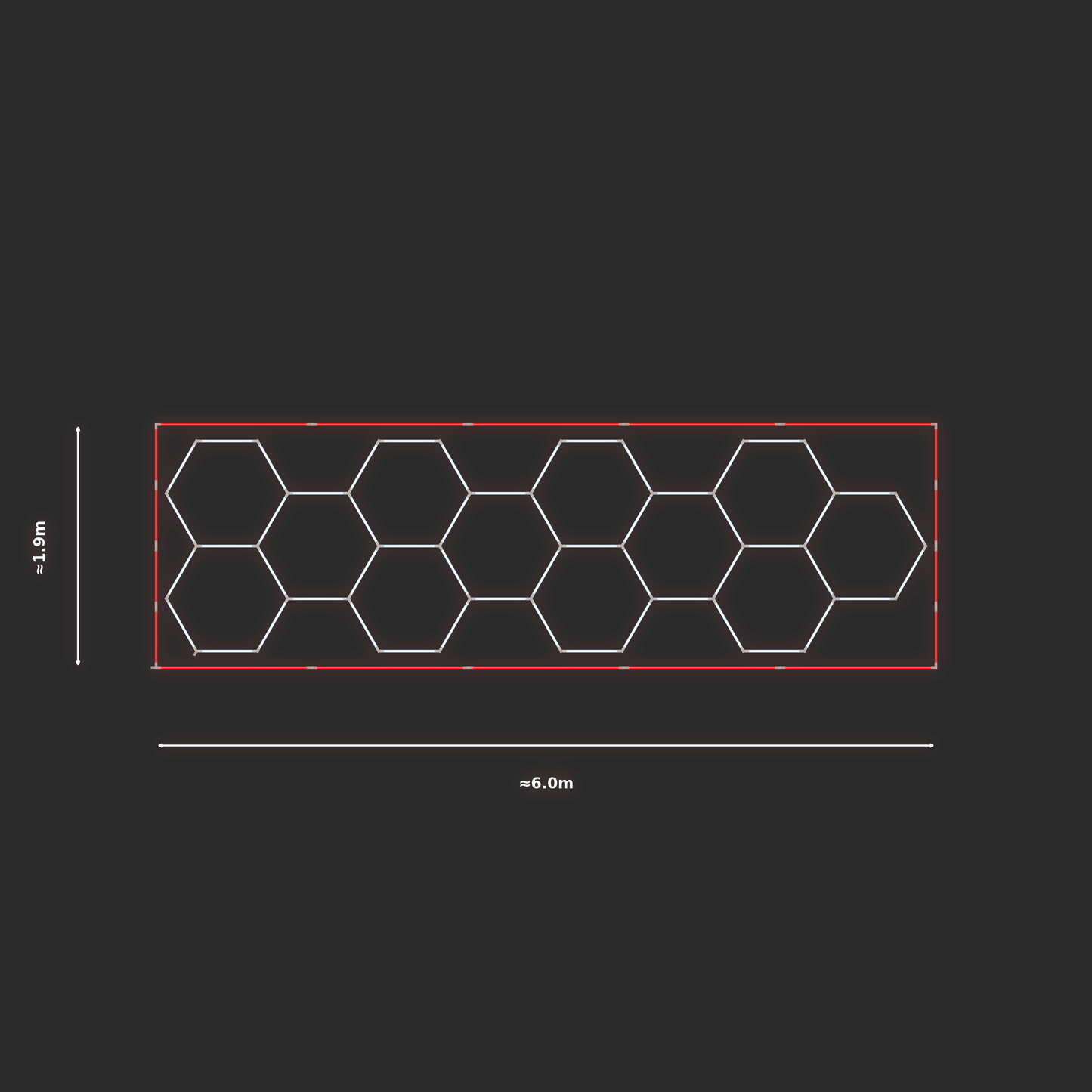 ULTRABEAM LED Light Kit Hex Classic 5.9x1.7m 324W — Red