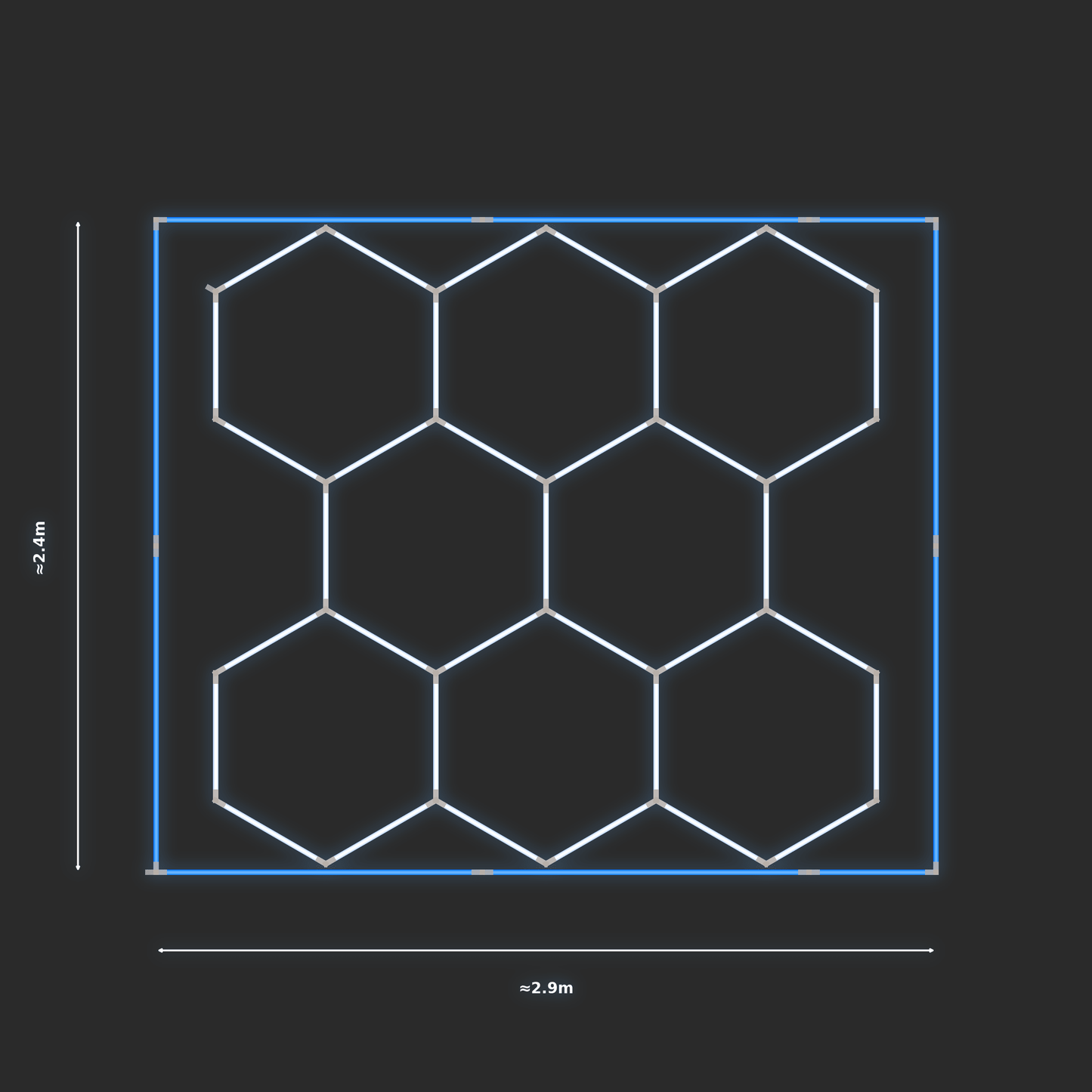 ULTRABEAM LED Light Kit Hex Classic 2.4x2.5m 210W — Blue