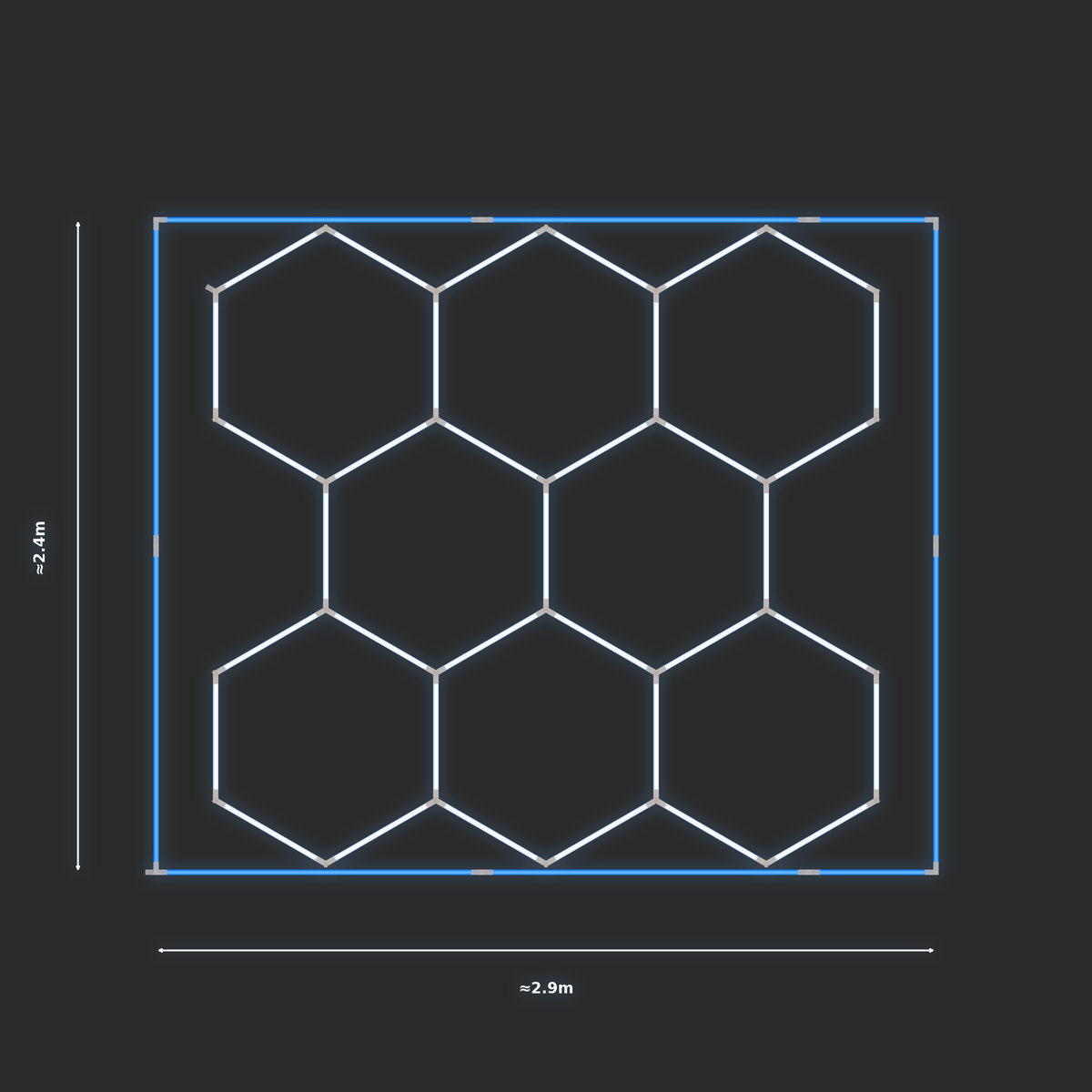 ULTRABEAM LED Light Kit Hex Classic 2.4x2.5m 210W — Blue