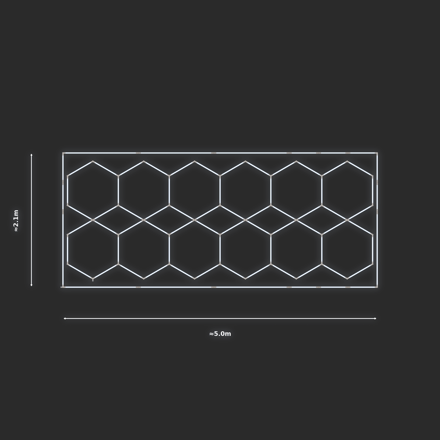 ULTRABEAM LED Light Kit Hex Parallel 4.9x1.9m 372W — Cool White