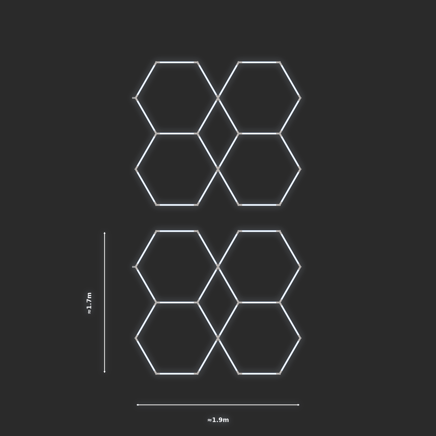 ULTRABEAM LED Light Kit Hex Parallel 1.7x1.9m 132W — None, 2-pack