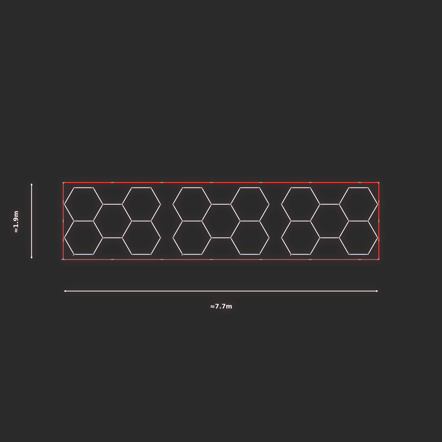 ULTRABEAM LED Light Kit Hex Classic 2.4x1.7m 144W — Red, 3-pack