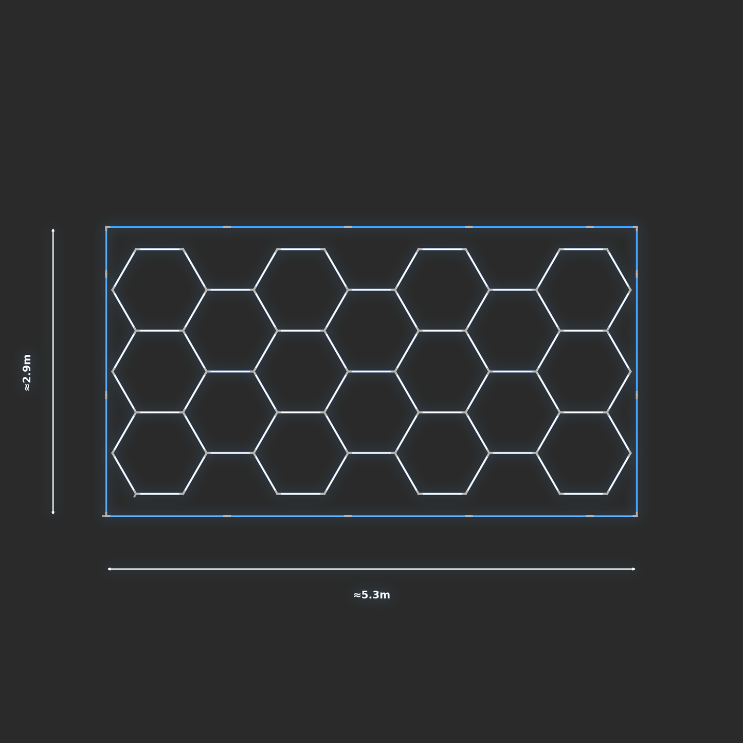 ULTRABEAM LED Light Kit Hex Classic 5.2x2.5m 438W — Blue