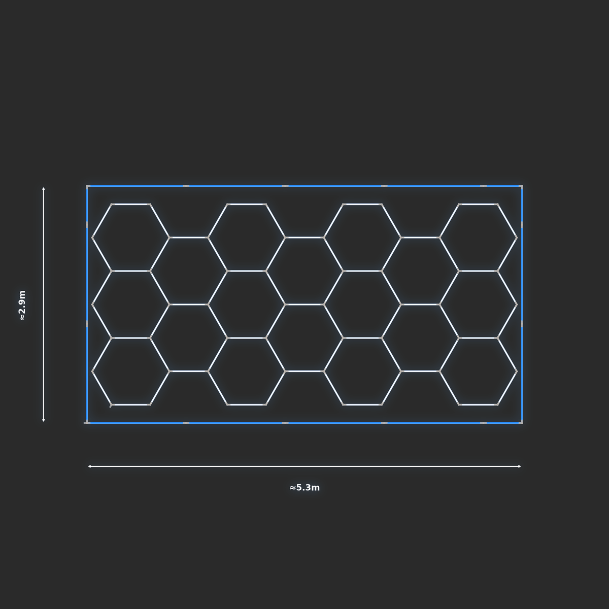 ULTRABEAM LED Light Kit Hex Classic 5.2x2.5m 438W — Blue