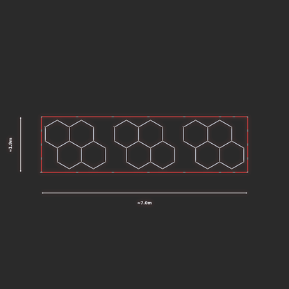 ULTRABEAM LED Light Kit Hex Classic 1.7x2.1m 114W — Red, 3-pack
