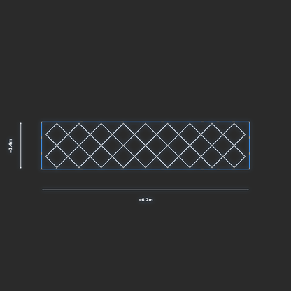 ULTRABEAM LED Light Kit Rect Offset 6x1.4m 432W — Blue