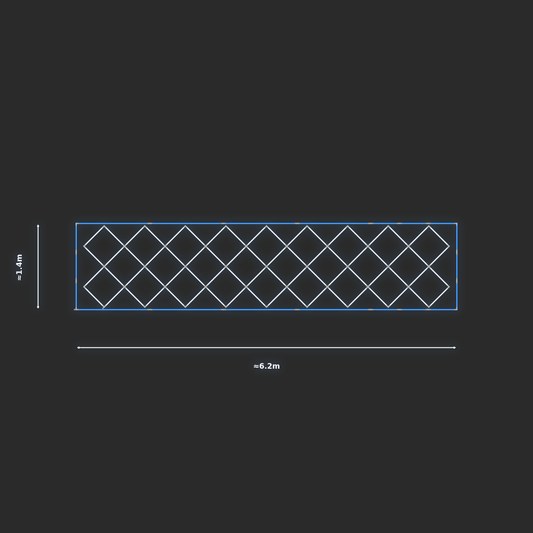 ULTRABEAM LED Light Kit Rect Offset 6x1.4m 432W — Blue