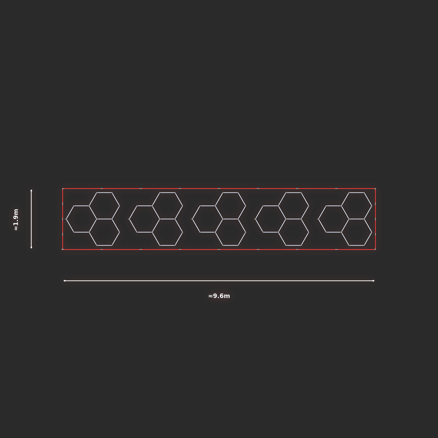 ULTRABEAM LED Light Kit Hex Classic 1.7x1.7m 90W — Red, 5-pack