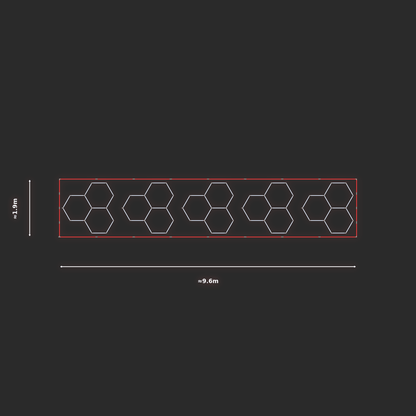 ULTRABEAM LED Light Kit Hex Classic 1.7x1.7m 90W — Red, 5-pack