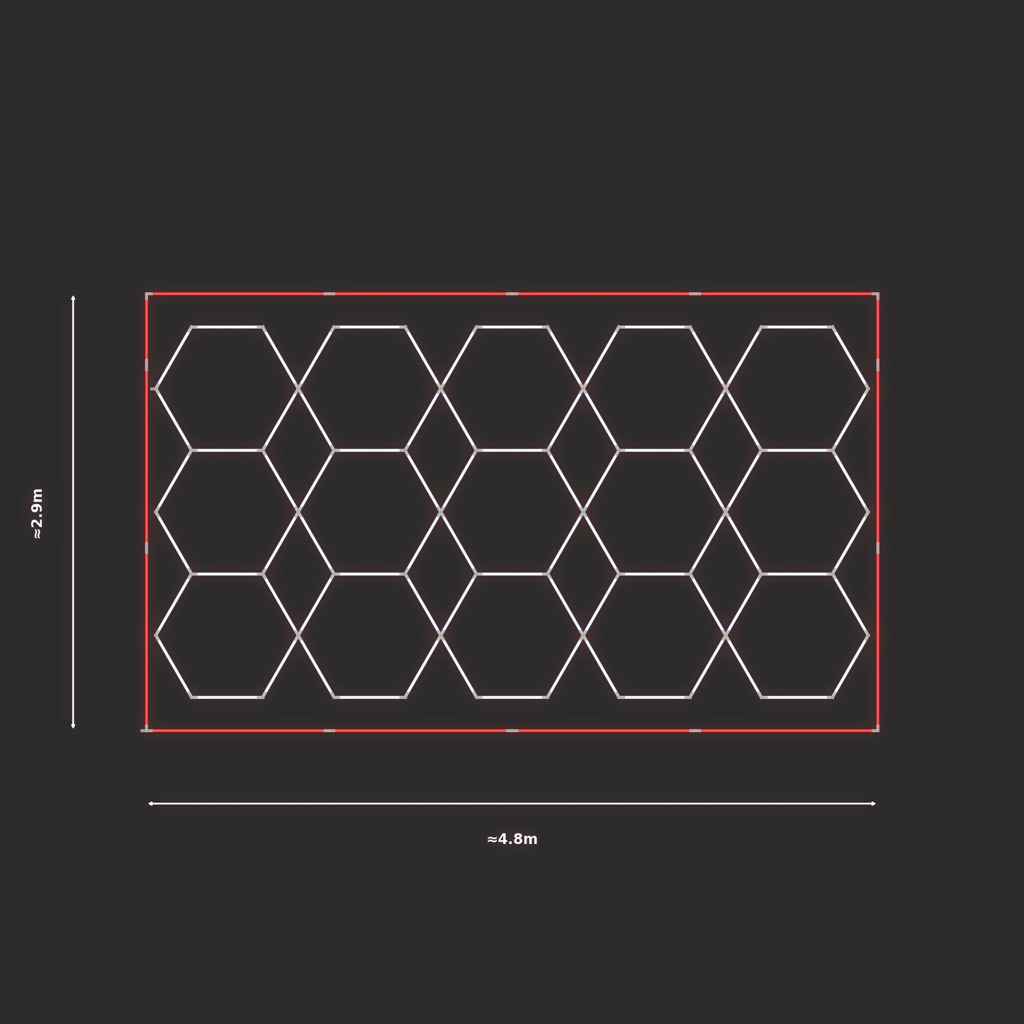 ULTRABEAM LED Light Kit Hex Parallel 2.5x4.7m 480W — Red