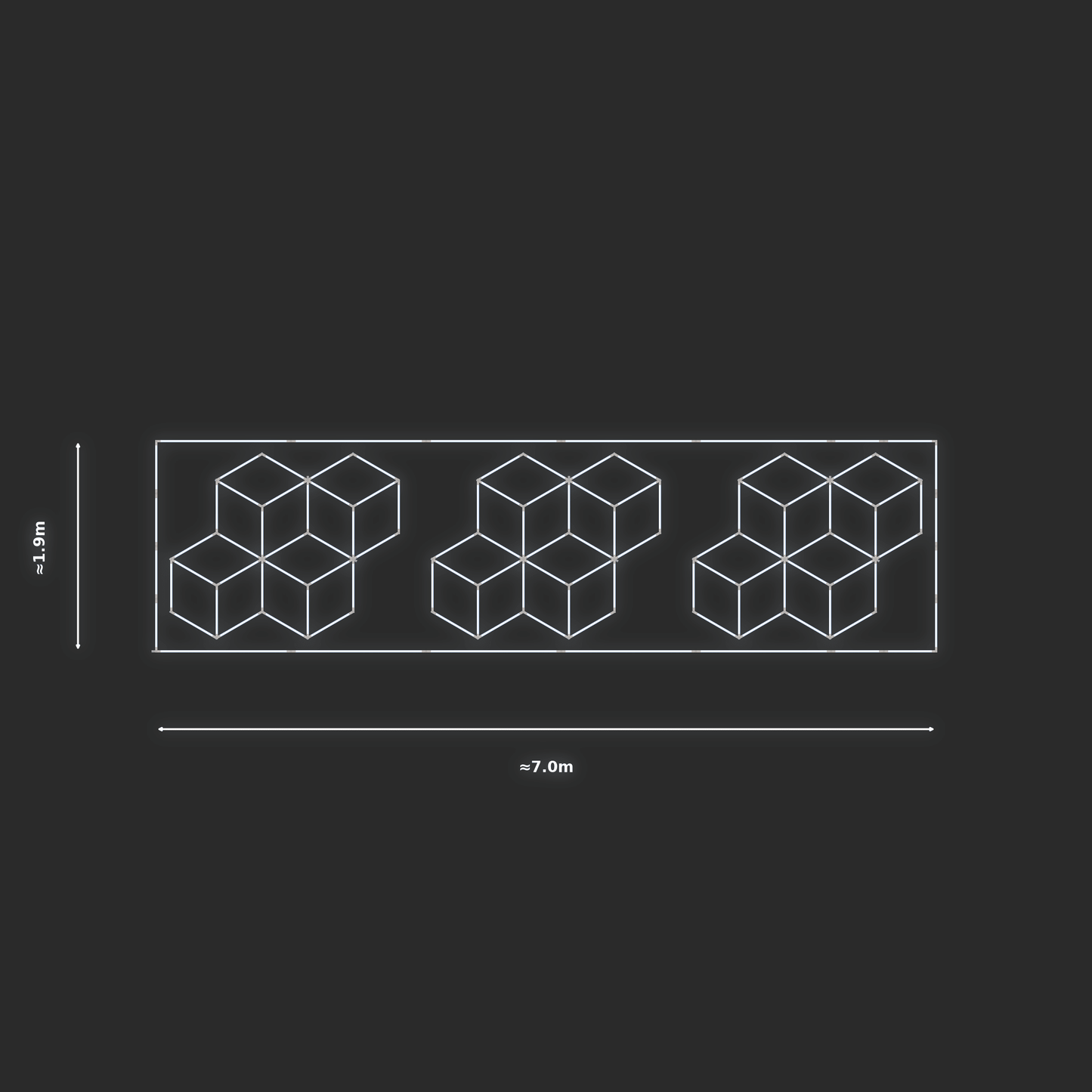 ULTRABEAM LED Light Kit Cube 2.1x1.7m 186W — Cool White, 3-pack