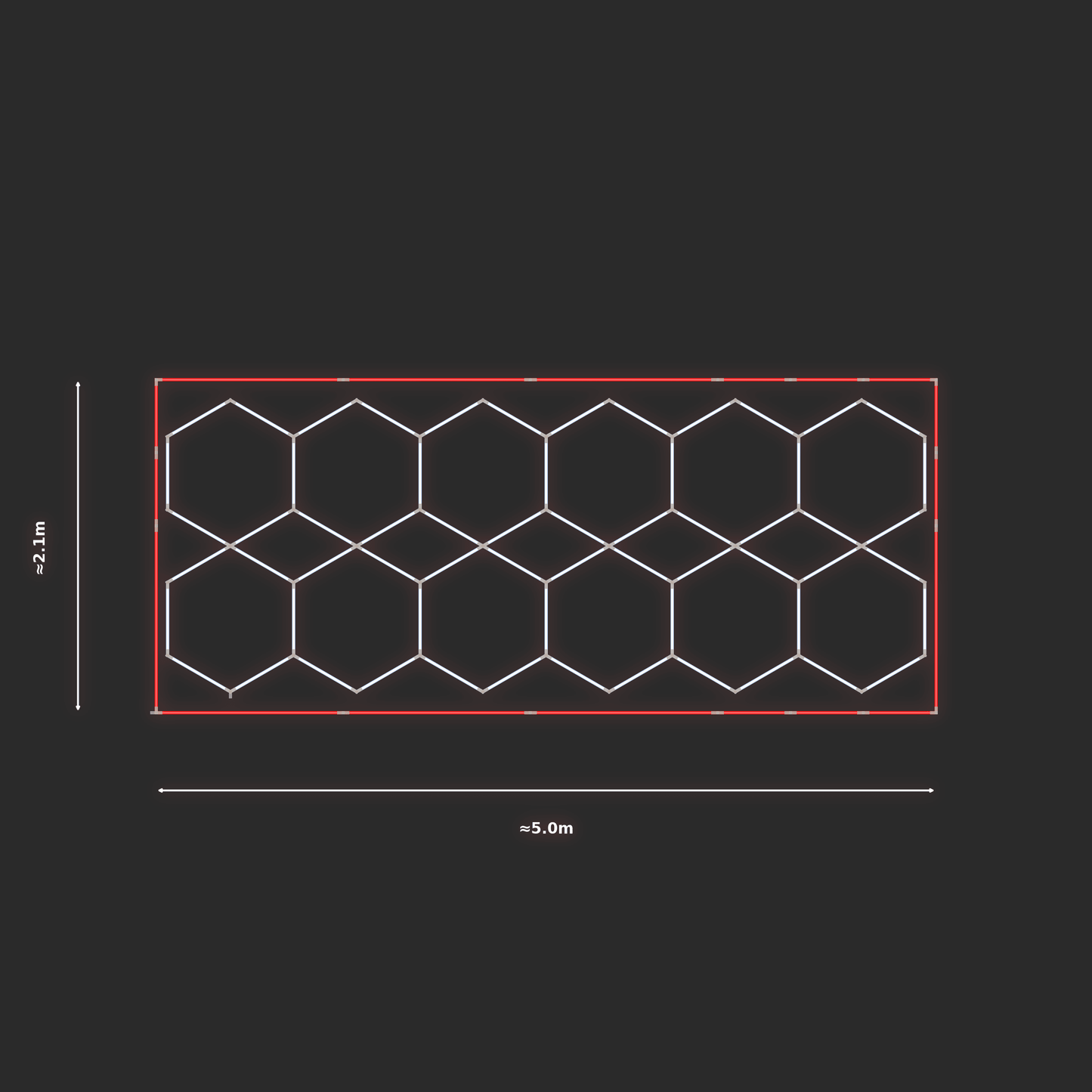 ULTRABEAM LED Light Kit Hex Parallel 4.9x1.9m 372W — Red