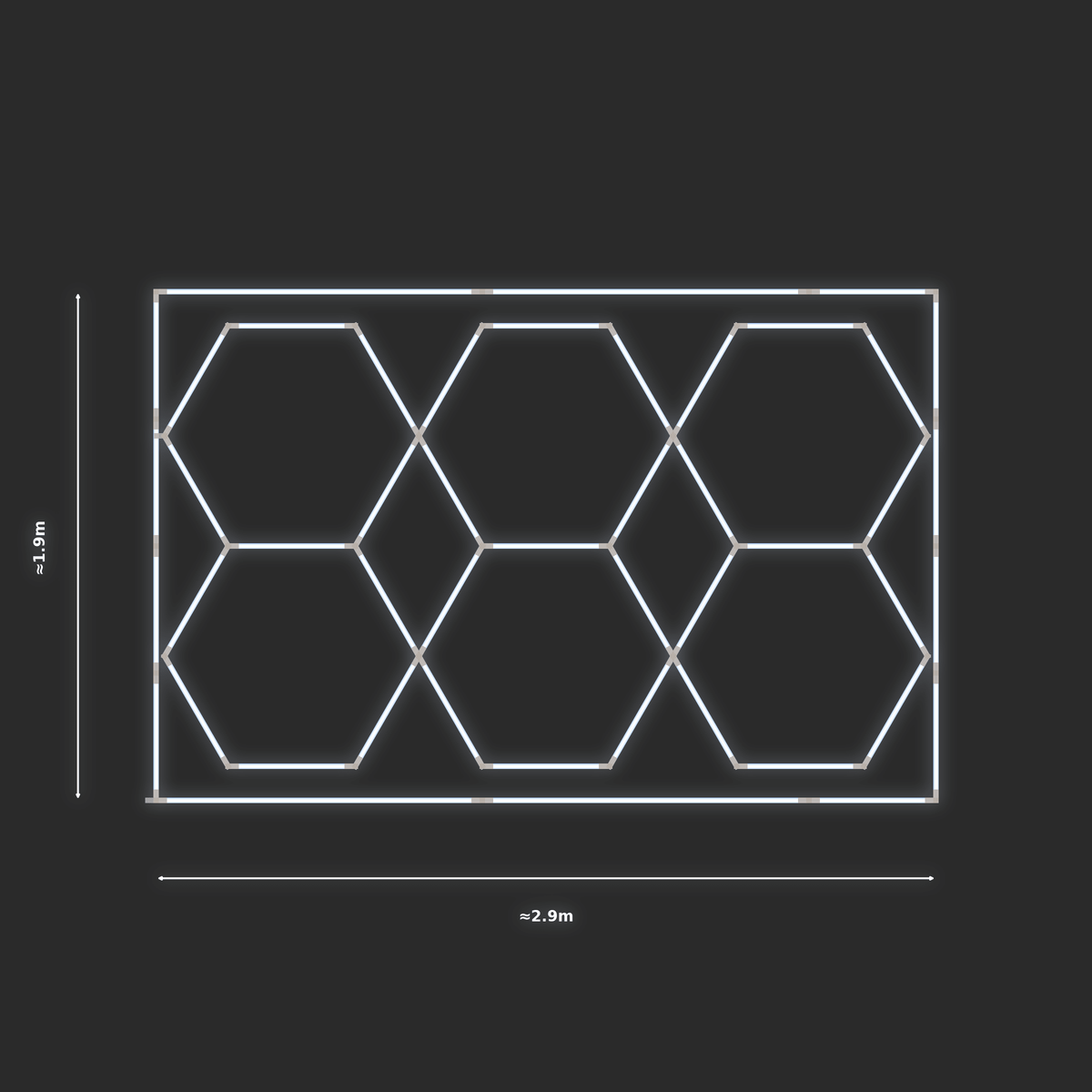 ULTRABEAM LED Light Kit Hex Parallel 1.7x2.8m 198W — Cool White