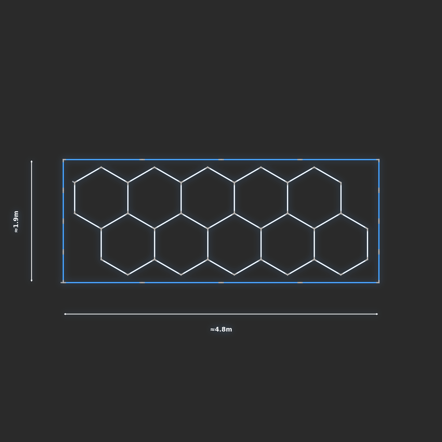 ULTRABEAM LED Light Kit Hex Classic 1.7x4.5m 258W — Blue