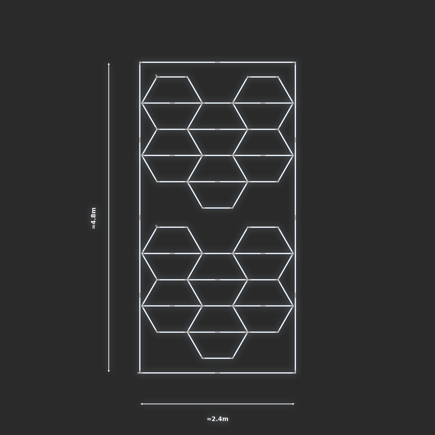 ULTRABEAM LED Light Kit Hex Vertical 2.1x2.4m 234W — Cool White, 2-pack