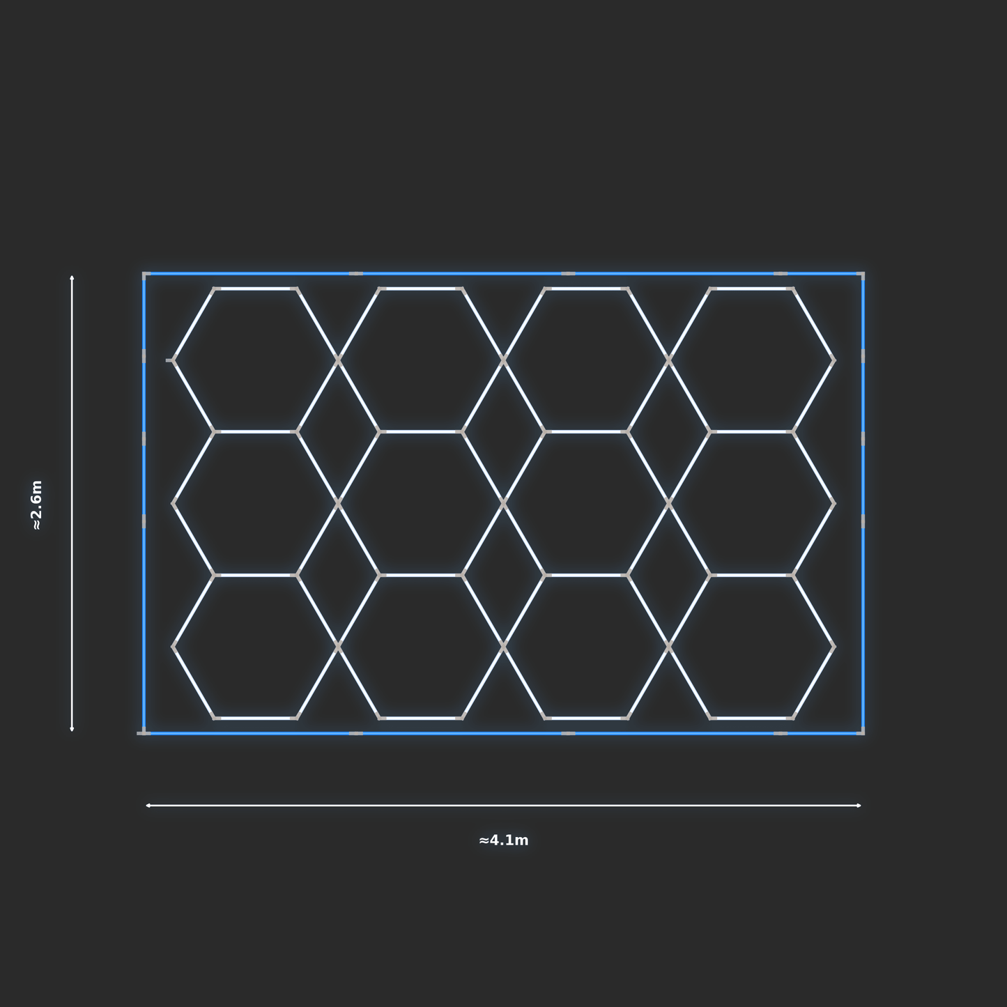 ULTRABEAM LED Light Kit Hex Parallel 2.5x3.8m 384W — Blue