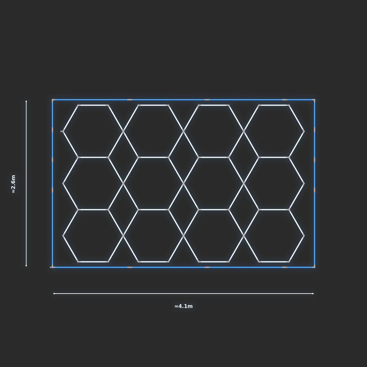 ULTRABEAM LED Light Kit Hex Parallel 2.5x3.8m 384W — Blue